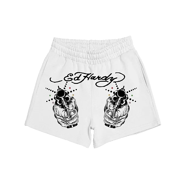 Shorts "Light Shot" Branco Ed Hardy