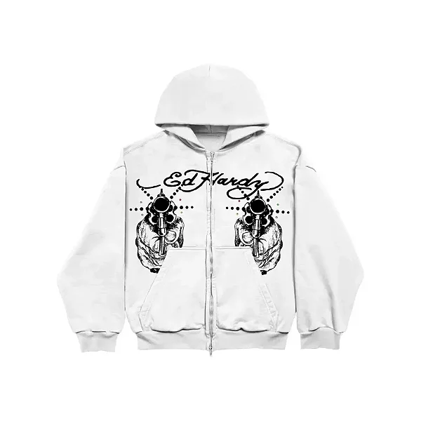 Hoodie Ed Hardy "Light Shot" Branco