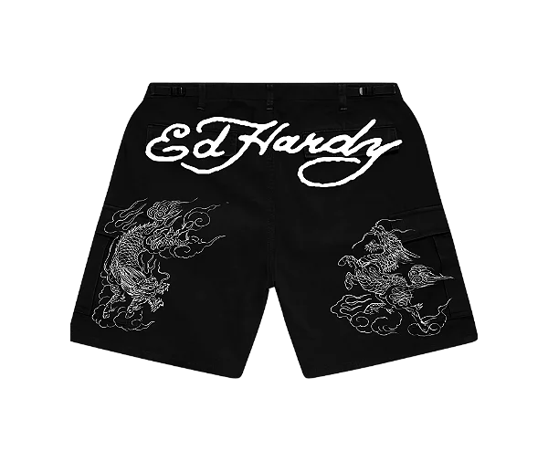 Bermuda Preta "Dragon" Ed Hardy x Matuê