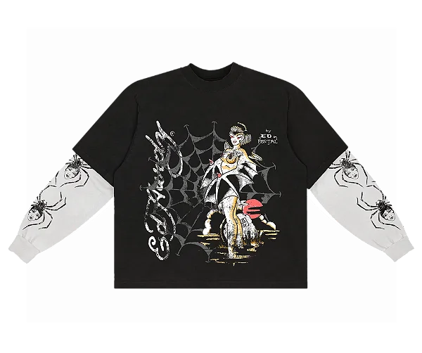 Matuê x Ed Hardy Camiseta Manga Longa Masculino Tarantula Preta