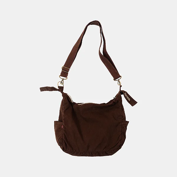 Bolsa Simple Corduroy Coroa Marrom