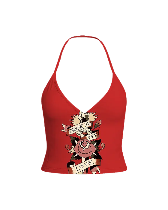 Blusa frente única Vermelho "True Roses"