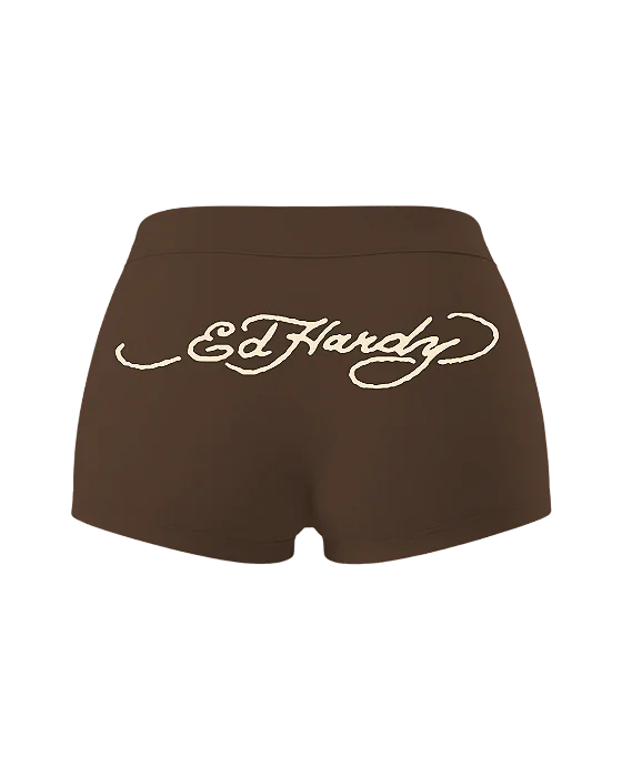 Mini Shorts "Ed Hardy 00's" Marrom