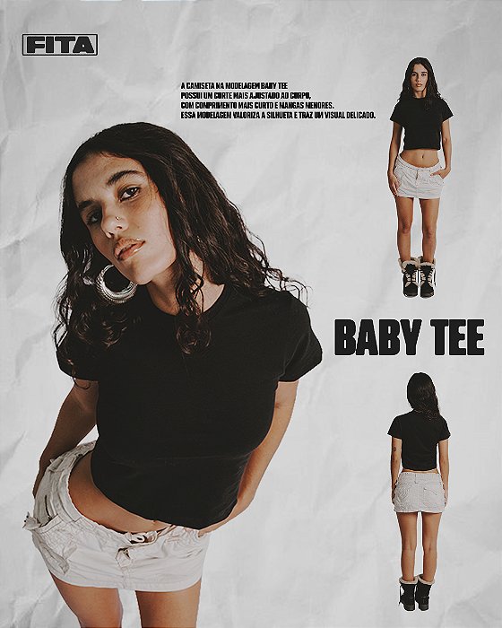 Baby Tee Lisa Preta FIta Corp