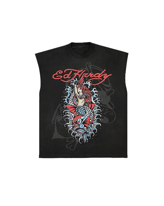 Regata Preta "Sereia Mística" Ed Hardy