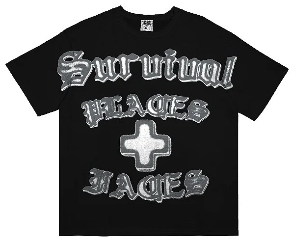 Camiseta Survival x Places + Faces Airbrush Preta