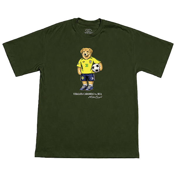 Camiseta Fita Corp ViraLata Caramelo World Cup Verde Selva