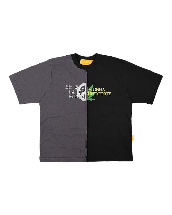 CAMISETA MEIO A MEIO (PRETO/CINZA)