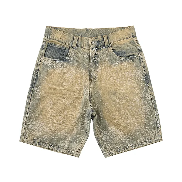 SHORTS JEANS MANCHA ONCA DIRTY (INDIGO / DIRTY)