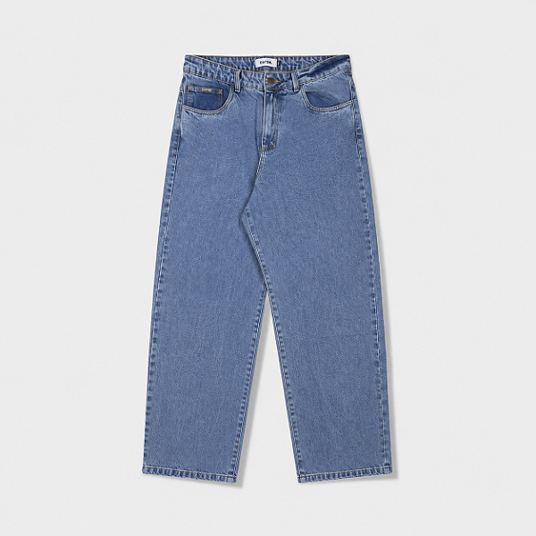 Calça Jeans Baggy Azul Médio Coroa