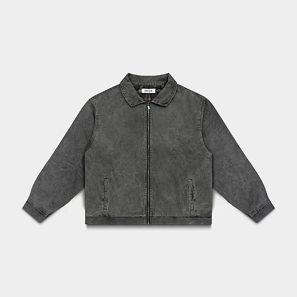 Jaqueta Worker Zip Preto Coroa