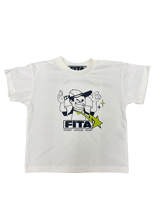 Camiseta Infantil Oversized Fita Corp Fita Boy Off White