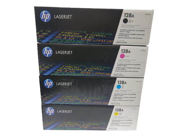 Kit de Cartuchos HP 128A Black e Colors CE320/21/22/23AB Originais Preto, Magenta, Yellow e Ciano