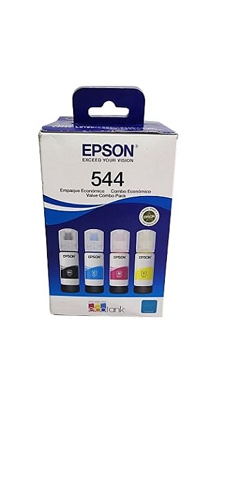 Kit com 4 Garrafas de Tinta original Epson Preto Cyan Magenta Amarelo T544520-4P