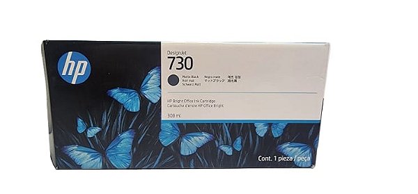 Cartucho original HP 730 preto fosco P2V71A PLOTTER HP T1600 T1700 300ml