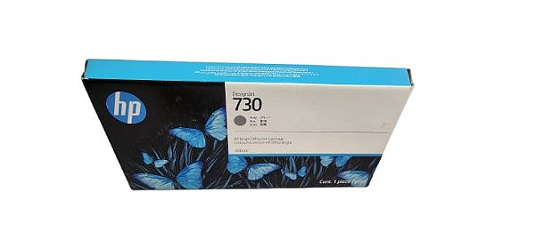 Cartucho original HP 730 Gray P2V72A PLOTTER HP T1600 T1700 T2600 300ml