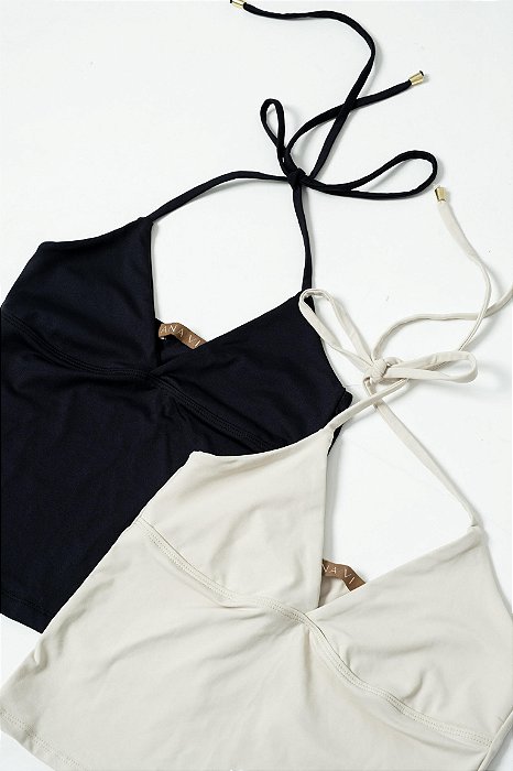 kit 04 - Blusa Yasmin Preta + Blusa Yasmin Off