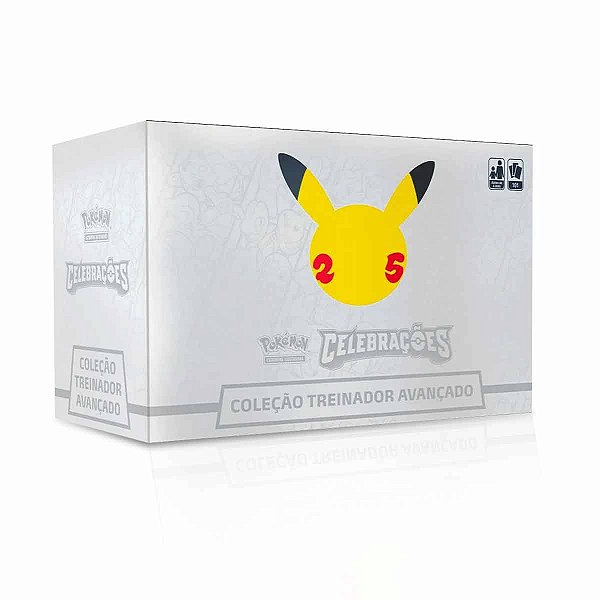 Box Cartas Pokemon Celebrações 25 Anos Coleção Treinador Avançado