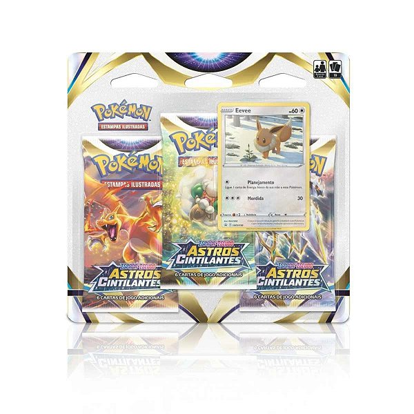 Blister Triple Pack Pokémon EE9 Astros Cintilantes - Copag