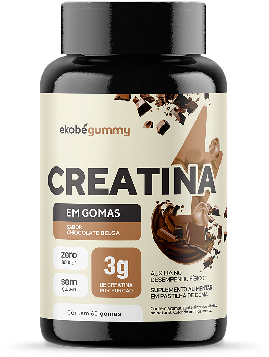 Goma Creatina - Chocolate Belga - 60 gomas
