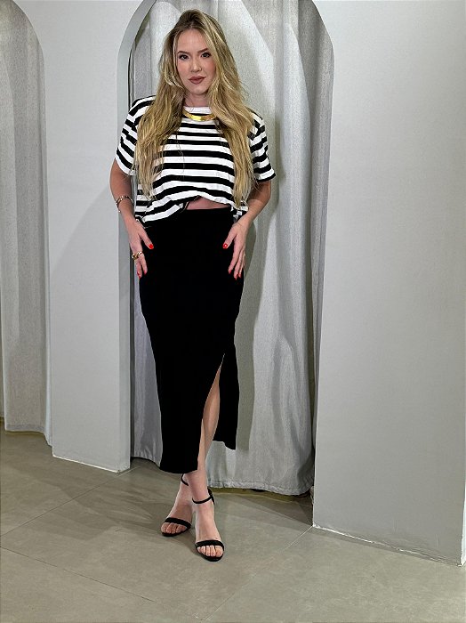 Saia Midi Colcci Fenda Juliete