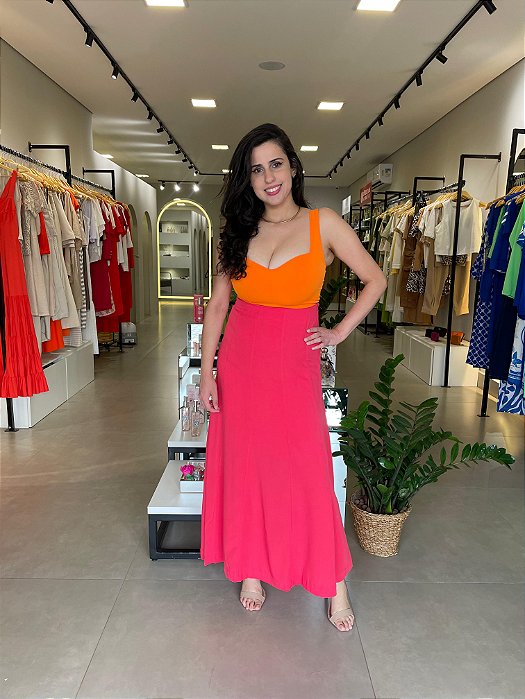 Top Sommer Laranja Fluorecente