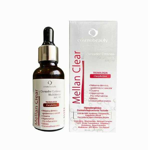 Cosmobeauty Mellan Clear Fluid Clareador Cutâneo Multiétnico 30ml