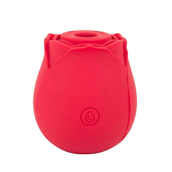 VIBRADOR SUGADOR E PULSADOR RECARREGÁVEL MAGNÉTICO COM 10 MODOS MASSAGEADORES EM FORMA DE ROSA HAPPY MEETING VERMELHO