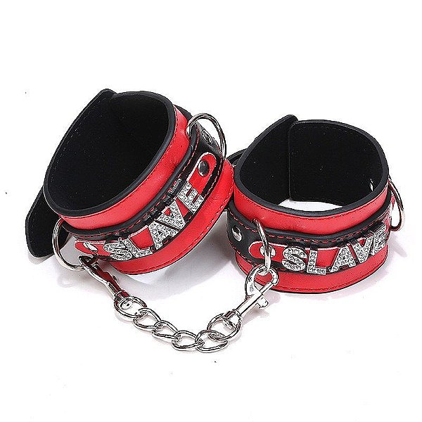 ALGEMA LUXUOSA SLAVE VERMELHA E PRETA BONDAGE SI