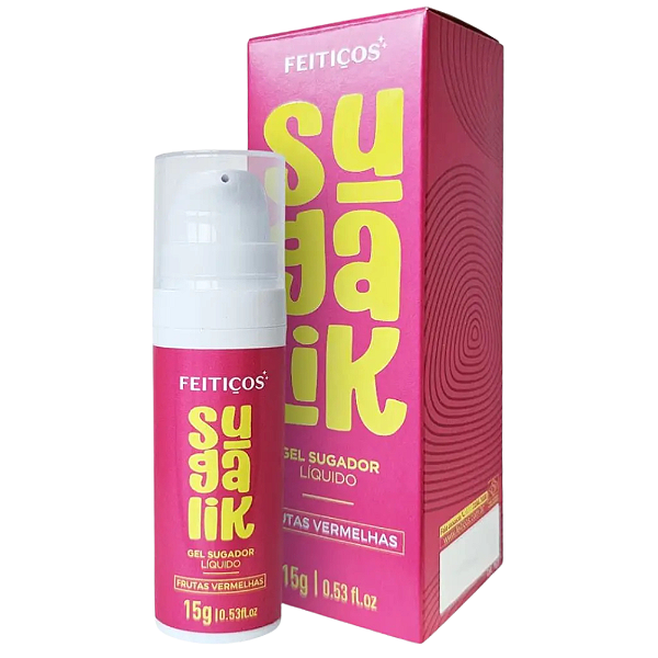 EXCITANTE SUGADOR E PULSADOR LÍQUIDO BEIJÁVEL SUGALIK FRUTAS VERMELHAS