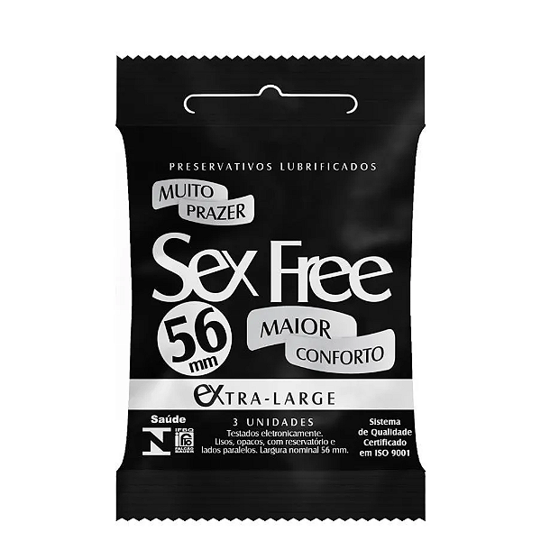 PRESERVATIVOS LUBRIFICADOS SEX FREE EXTRA LARGE 3 UNIDADES