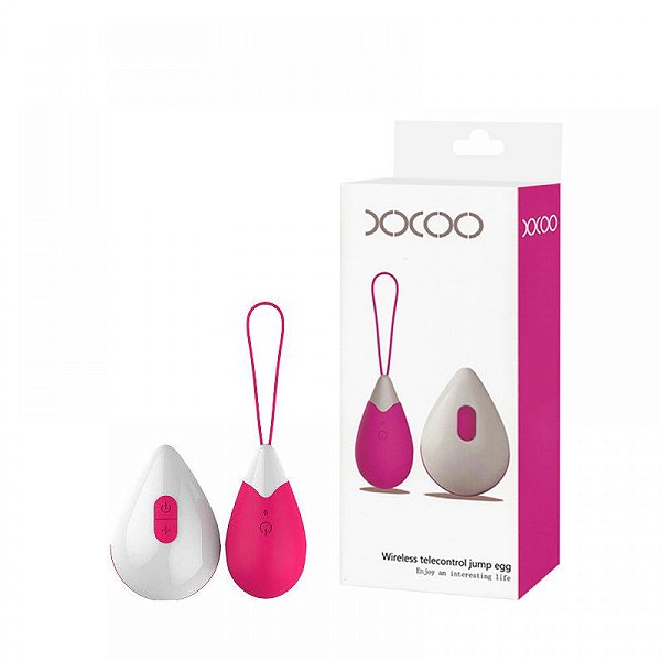 VIBRADOR RECARREGÁVEL COM 10 MODOS DE VIBRAÇÕES E CONTROLE REMOTO JUMP EGG MAGENTA