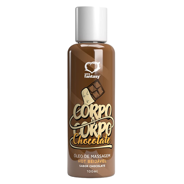 ÓLEO DE MASSAGEM BEIJÁVEL HOT CORPO A CORPO CHOCOLATE