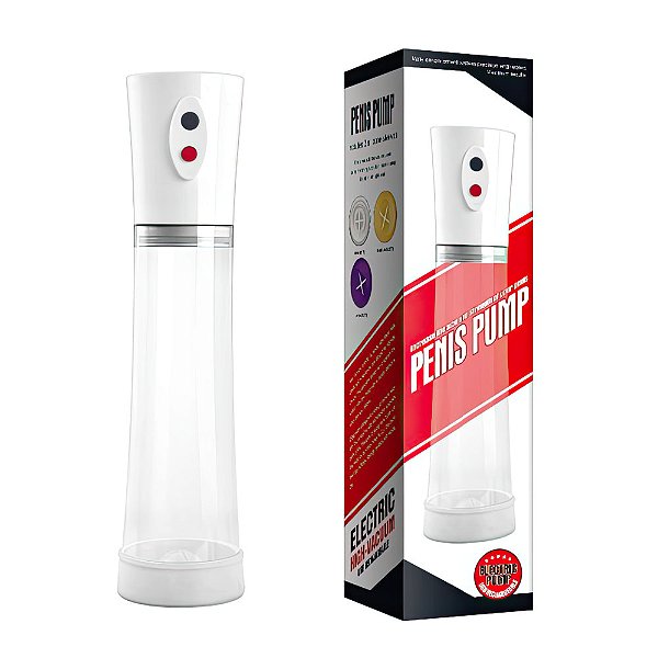 BOMBA PENIANA ELÉTRICA RECARREGÁVEL COM 3 ANÉIS DE VEDAÇÃO PENIS PUMP