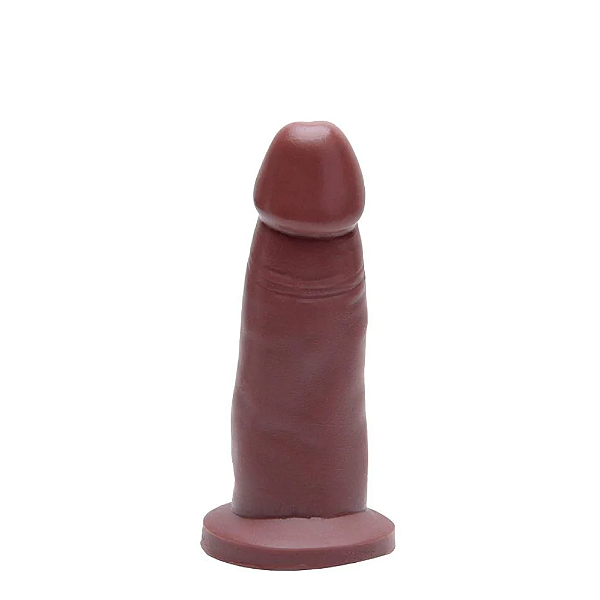 PRÓTESE REALÍSTICA EM SILICONE 11 X 3,1CM MARROM PRAZER E CIA