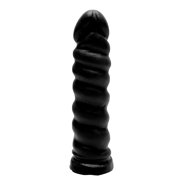 PRÓTESE ONDULADA EM SILICONE 17,5 X 3,8CM PRETA PRAZER E CIA