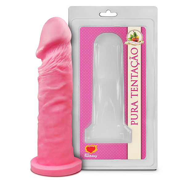 PRÓTESE REALÍSTICA EM SILICONE 15,3 X 4CM AROMÁTICA TUTTI FRUTTI PURA TENTAÇÃO