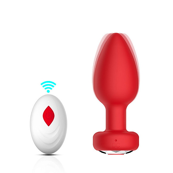 PLUG ANAL VIBRADOR RECARREGÁVEL COM 10 MODOS E CONTROLE REMOTO NELLIE VERMELHO
