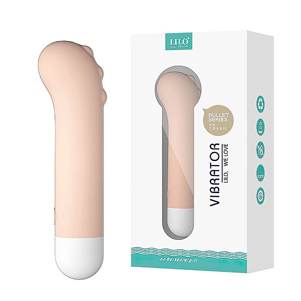 VIBRADOR RECARREGÁVEL PONTO G COM 10 MODOS DE VIBRAÇÕES BABY DRAGON BEGE
