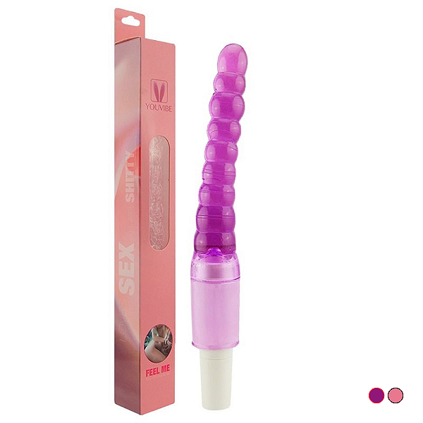 VIBRADOR PLUG ANAL OU VAGINAL ESCALONADO EM JELLY CORES