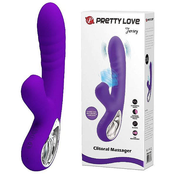 VIBRADOR LUXUOSO PONTO G E CLITÓRIS COM 12 MODOS DE VIBRAÇÕES E 4 MODOS DE SUCÇÃO E PULSAÇÃO RECARREGÁVEL JERSEY