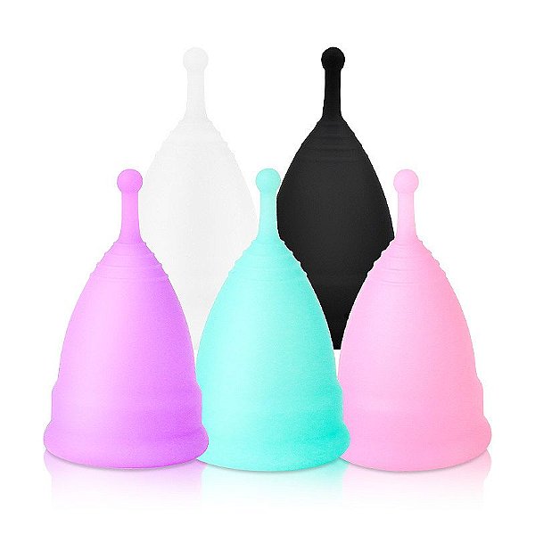 KIT COM 2 COLETORES MENSTRUAIS DE SILICONE AVELUDADO SI CORES
