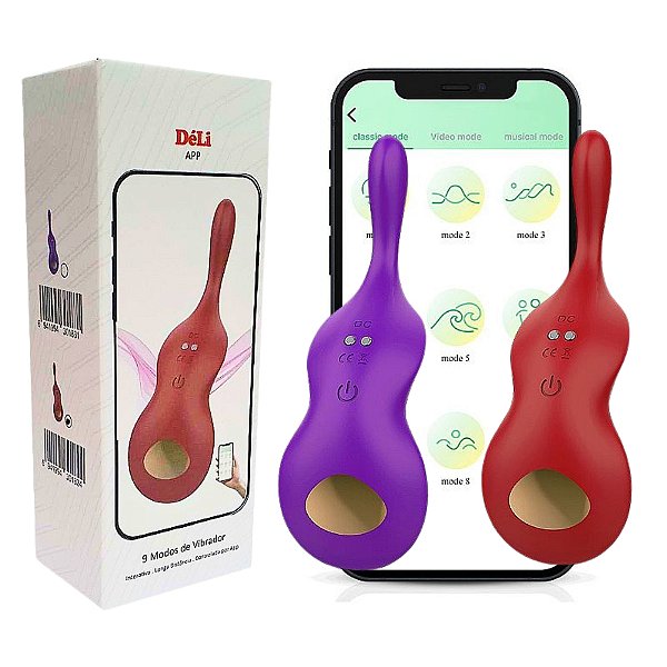 VIBRADOR CALCINHA CONTROLADO POR APLICATIVO COM 9 VIBRAÇÕES RECARREGÁVEL MAGNÉTICO DÉLI CORES