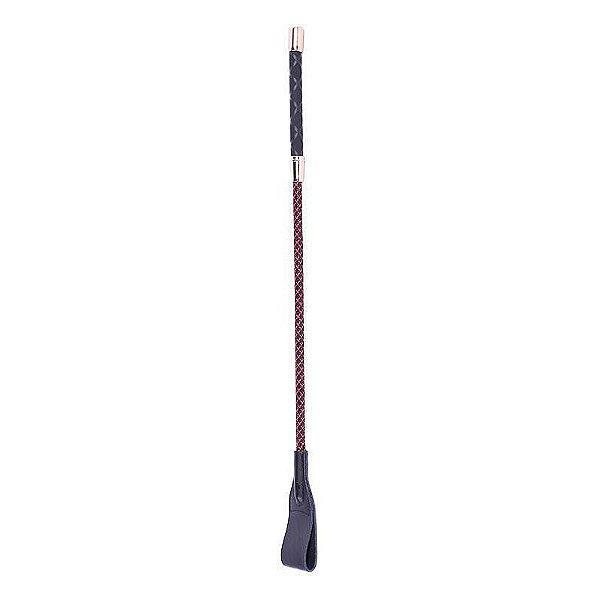 CHIBATA LUXUOSA COM DETALHES DOURADOS EM COURO PU PRETA E VERMELHA 54CM
