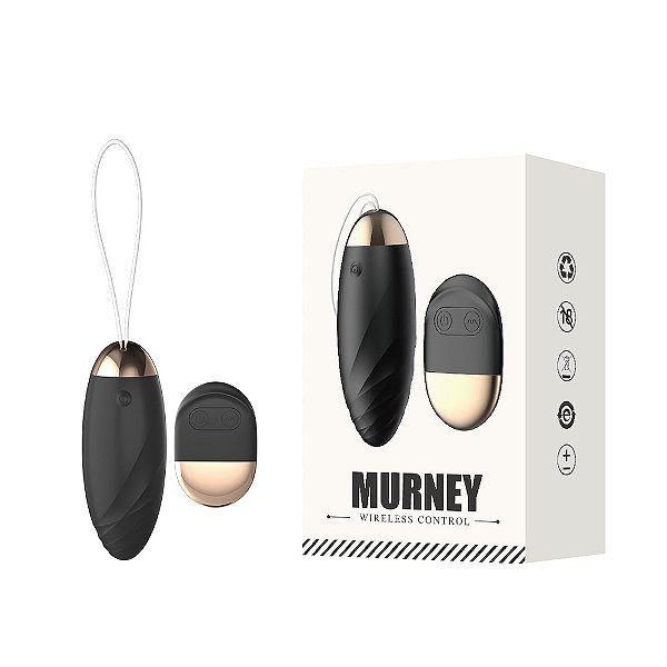 VIBRADOR RECARREGÁVEL COM 10 MODOS DE VIBRAÇÕES E CONTROLE REMOTO MURNEY PRETO