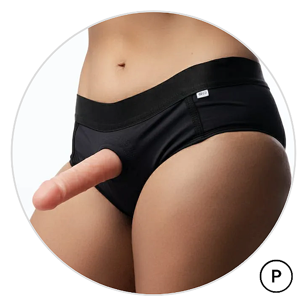 SUNGUETE STRAP ON RESISTENTE COM ABERTURA PARA PRÓTESE E VIBRADOR (P)