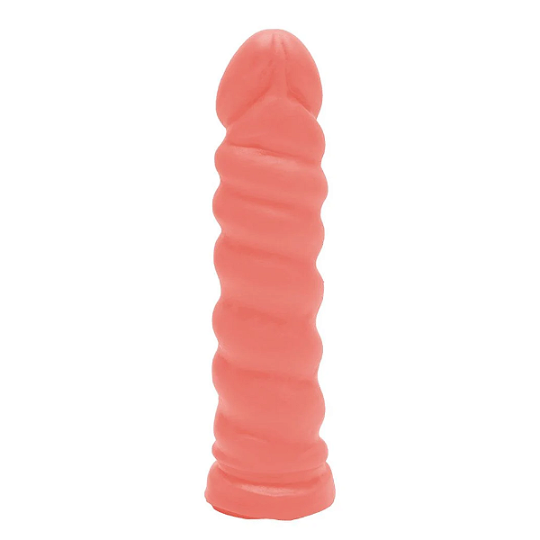 PRÓTESE ONDULADA EM SILICONE 17,5 X 3,8CM BEGE PRAZER E CIA