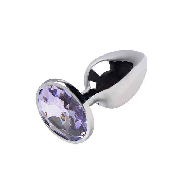 PLUG ANAL DE METAL CROMADO P COM JOIA REDONDA
