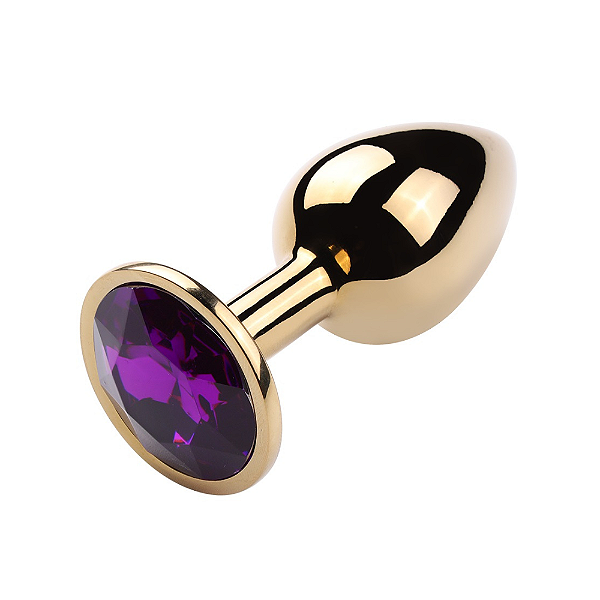 PLUG ANAL DE METAL DOURADO M COM JOIA REDONDA