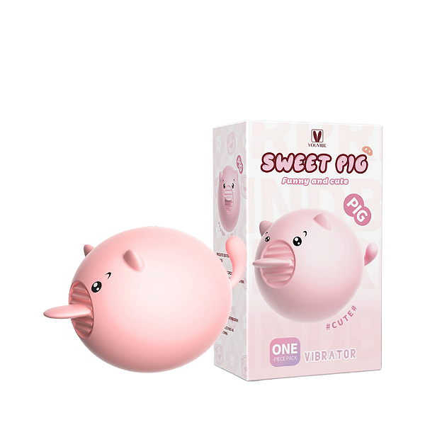 VIBRADOR RECARREGÁVEL COM 10 MODOS DE ESTIMULAÇÃO CLITORIANO PORQUINHO SWEET PIG